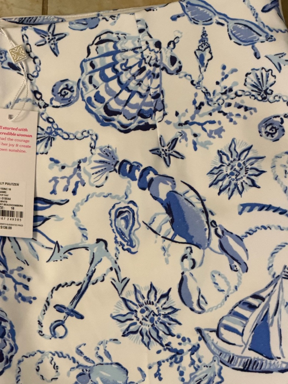Lilly Pulitzer Nancee Crop Pants Barefoot Beachcombers Size 16 NWT - Picture 4 of 7